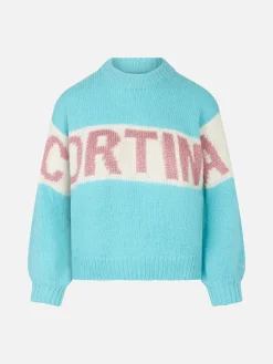 Weicher, kastenförmiger Damenpullover mit Cortina-Jacquard-Print