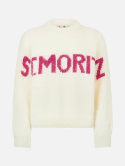 Weicher, kastenförmiger Damenpullover mit St. Moritz-Jacquard-Print