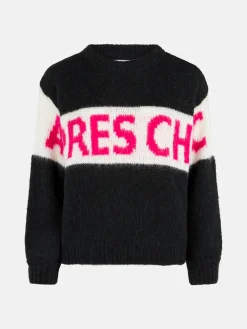 Weicher, kastenförmiger Damenpullover mit Après-Chic-Jacquard-Print