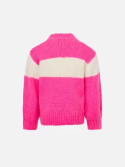 Weicher Mädchenpullover in kastenförmiger Form mit St. Barth-Jacquard-Print