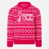 Weicher Mädchenpullover mit Rundhalsausschnitt, Fair-Isle-Print und Princess of Chalet-Stickerei