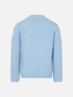 Weicher Mädchenpullover mit Rundhalsausschnitt, Sternen und Figlia delle Stelle-Stickerei | NIKI DJ SONDEREDITION