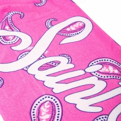 Weiches Frottee-Strandtuch mit rosa Paisley-Print