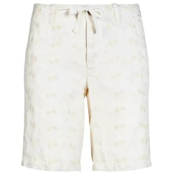 Weiße bestickte Bermudashorts