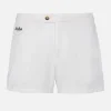 Weiße Herren-Badeshorts mit tailliertem Schnitt von Harrys