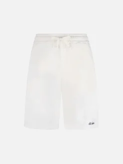 Weiße Herren-Bermudashorts aus Baumwollfleece Randle