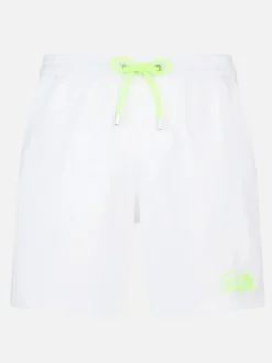 Weiße Komfort-Badeshorts für Herren