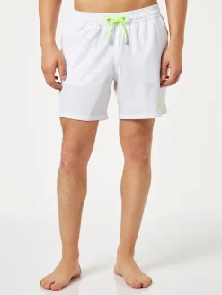 Weiße Komfort-Badeshorts für Herren
