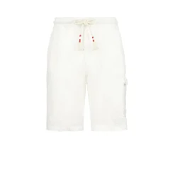 Weiße Leinen-Bermudashorts