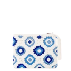 Weiße Parisienne-Häkelclutch mit Saint-Barth-Stickerei
