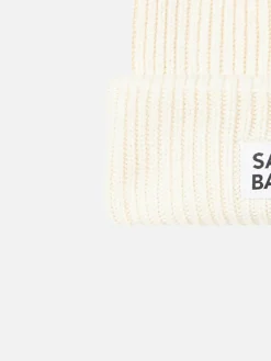 Weiße Strickmütze für Damen