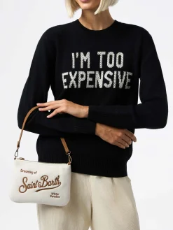 Weiße Tasche Mini Parisienne mit Saint Barth-Stickerei