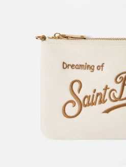 Weiße Tasche Mini Parisienne mit Saint Barth-Stickerei