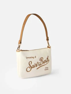 Weiße Tasche Mini Parisienne mit Saint Barth-Stickerei