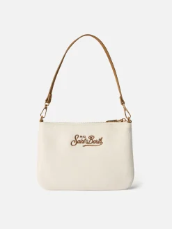 Weiße Tasche Mini Parisienne mit Saint Barth-Stickerei