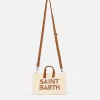 Weiße Telefontasche aus Teddystoff mit Saint Barth-Logostickerei