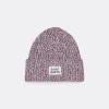 Weiße und rosa Mouliné-Mütze für Damen mit Saint-Barth-Stickerei