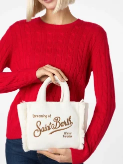 Weiße Wollhandtasche „Mini Vanity“