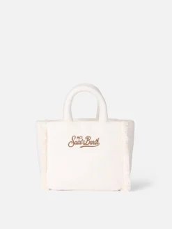Weiße Wollhandtasche „Mini Vanity“