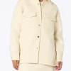 Weiße Woll-Tweedjacke für Damen von Chantel mit Pailletten