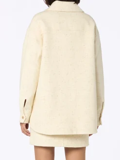 Weiße Woll-Tweedjacke für Damen von Chantel mit Pailletten