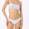 Weißer Bandeau-Bikini für Damen Athena Yali mit Strasssteinen