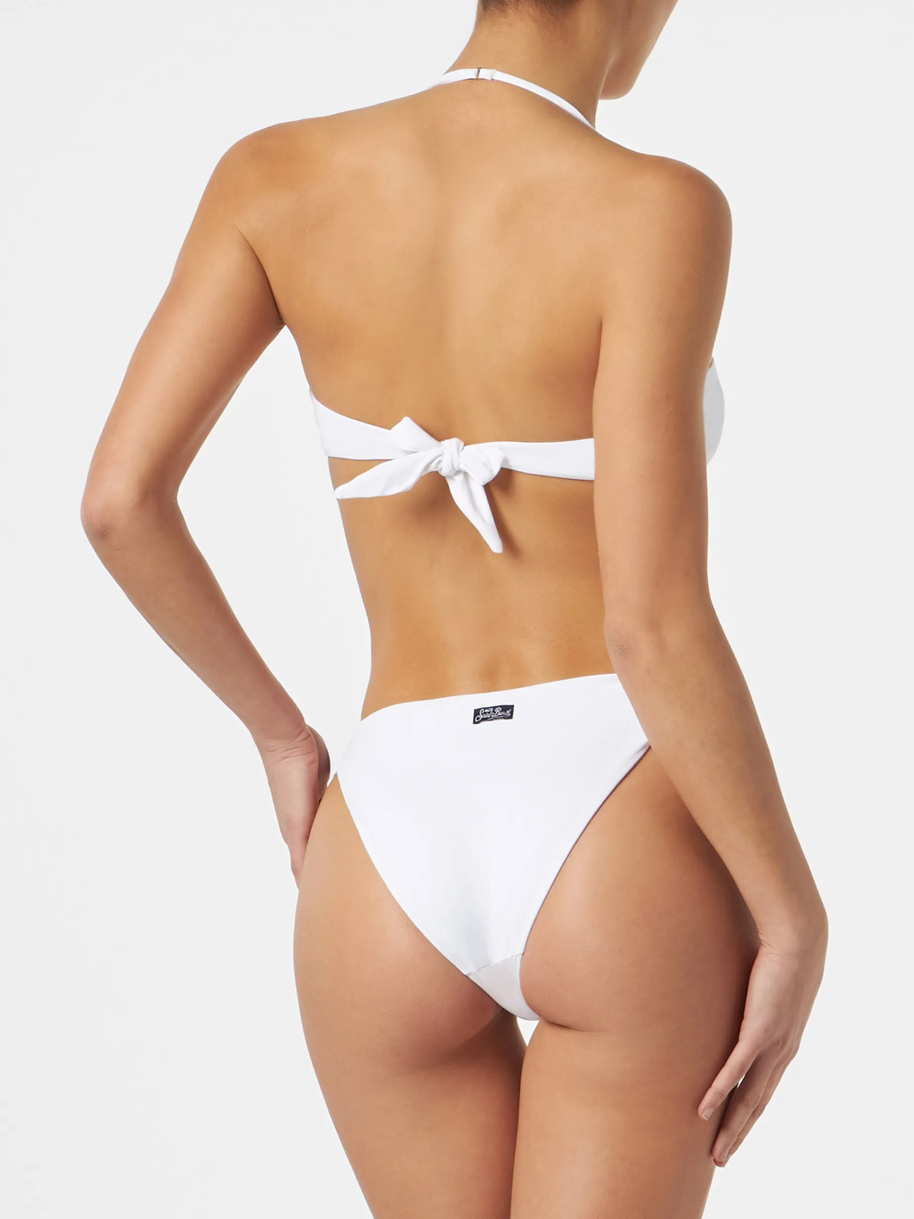Weißer Bandeau-Bikini für Damen