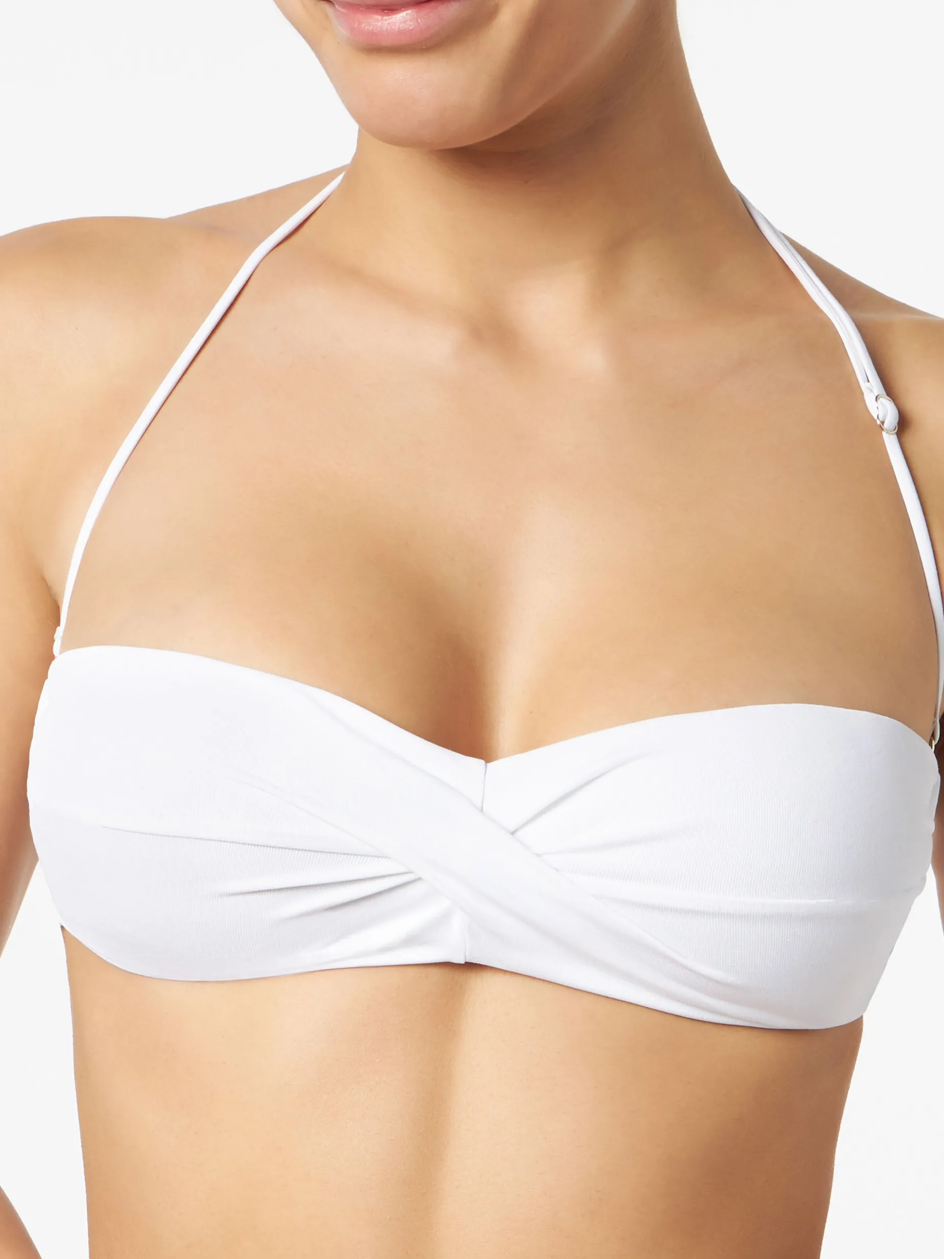 Weißer Bandeau-Bikini für Damen