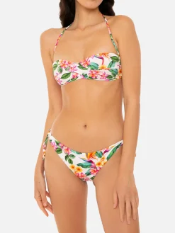 Weißer Bikini mit buntem Blumendruck