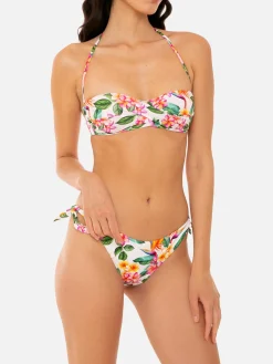 Weißer Bikini mit buntem Blumendruck