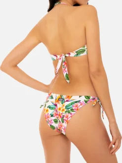 Weißer Bikini mit buntem Blumendruck
