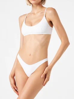 Weißer Bralette-Bikini für Damen