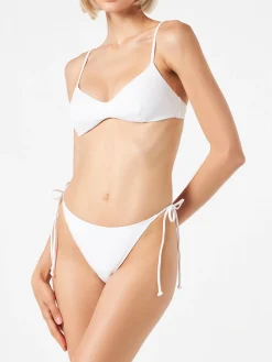 Weißer Bralette-Bikini für Damen