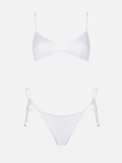 Weißer Bralette-Bikini für Damen