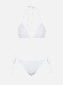 Weißer Crinkle-Triangel-Bikini für Damen Leah Marielle
