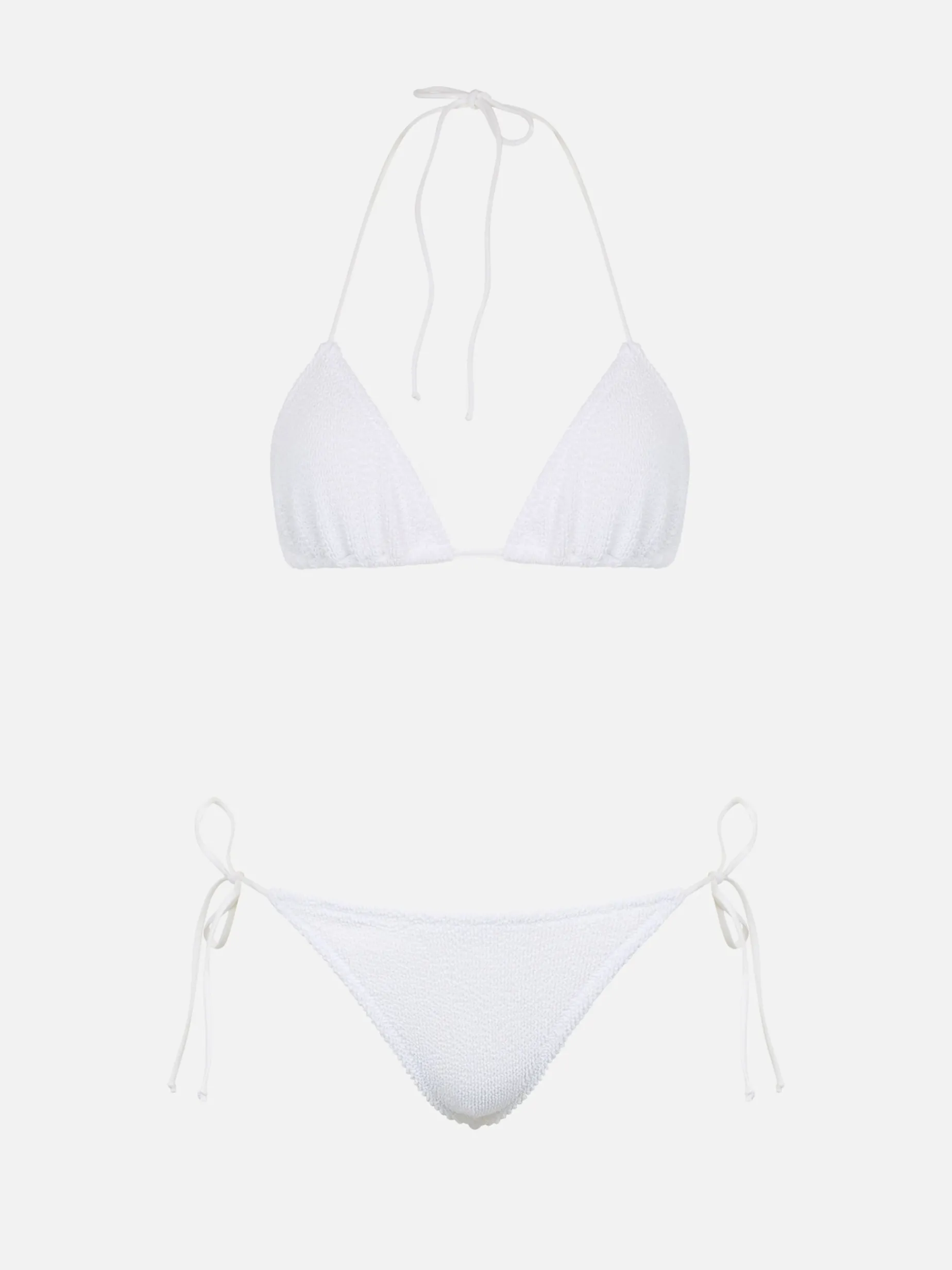 Weißer Crinkle-Triangel-Bikini für Damen Leah Marielle