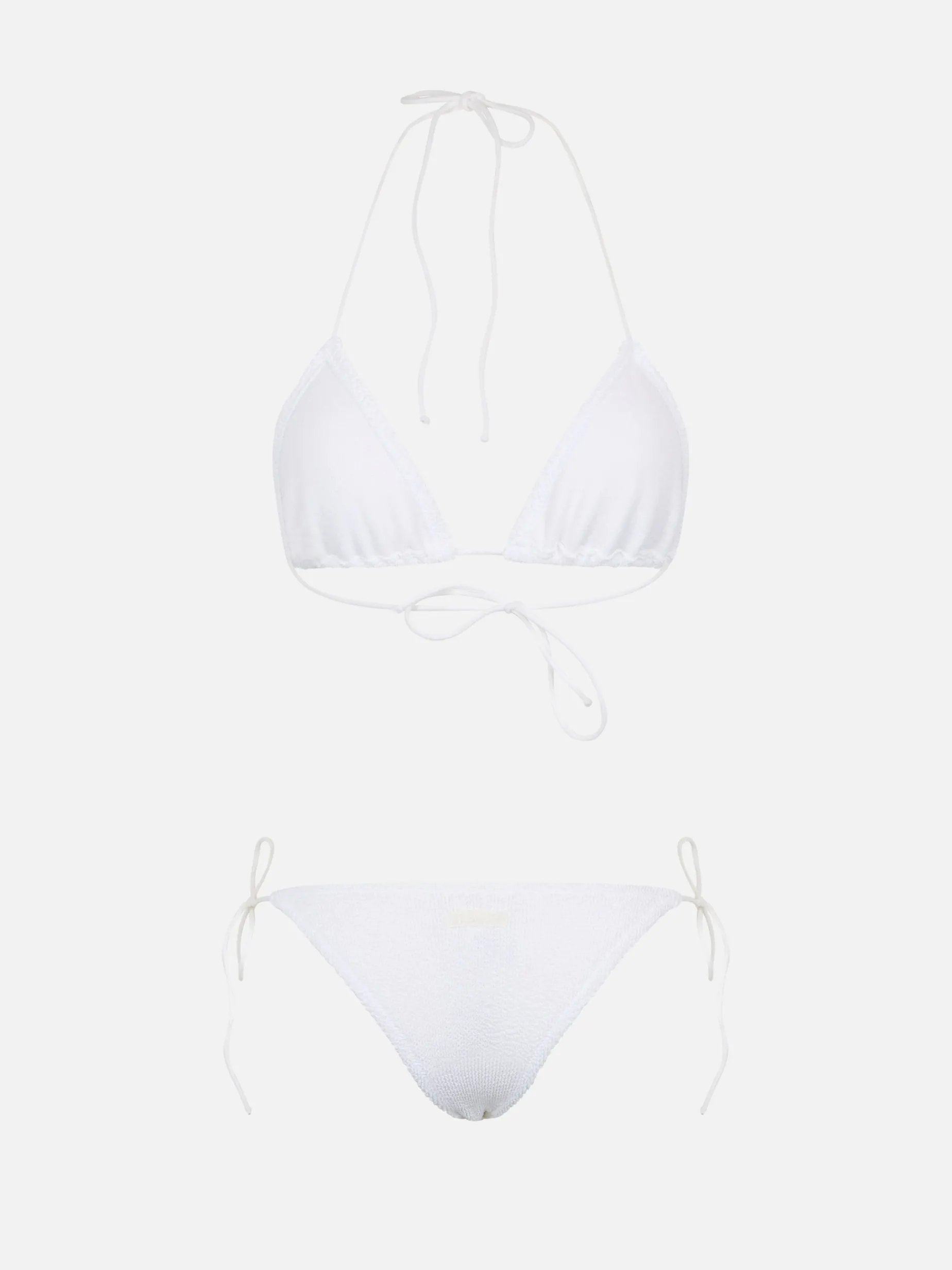 Weißer Crinkle-Triangel-Bikini für Damen Leah Marielle