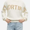 Weißer Damenpullover Danya mit Cortina-Aufdruck