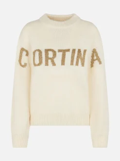 Weißer Damenpullover Danya mit Cortina-Aufdruck