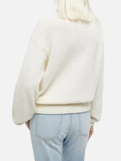 Weißer Damenpullover Danya mit St. Barth-Print