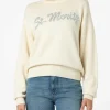 Weißer Damenpullover Louise mit St. Moritz Strass-Verzierung | ST. MORITZ TOP OF THE WORLD SPECIAL EDITION