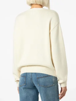 Weißer Damenpullover Louise mit St. Moritz Strass-Verzierung | ST. MORITZ TOP OF THE WORLD SPECIAL EDITION