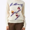 Weißer Damenpullover New Queen Jacquard-Print St. Moriz Ski Girls | ST. MORITZ TOP OF THE WORLD SPECIAL EDITION