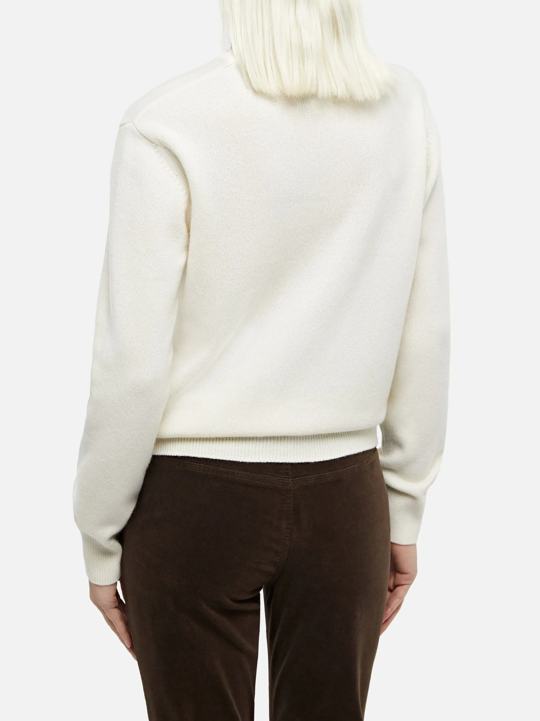 Weißer Damenpullover New Queen mit Vacanze di Natale-Logoaufdruck | VACANZE DI NATALE SONDERAUSGABE