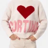 Weißer Fair-Isle-Pullover Kyla für Damen mit Cortina-Print