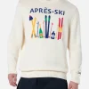 Weißer Herrenpullover Bombardino mit Après-Ski-Stickerei