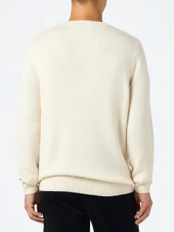 Weißer Herrenpullover Bombardino mit St. Moritz Top of the World-Aufdruck | ST. MORITZ TOP OF THE WORLD SPECIAL EDITION