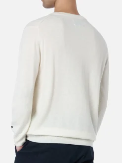 Weißer Herrenpullover Heron mit King of Après-Ski-Stickerei