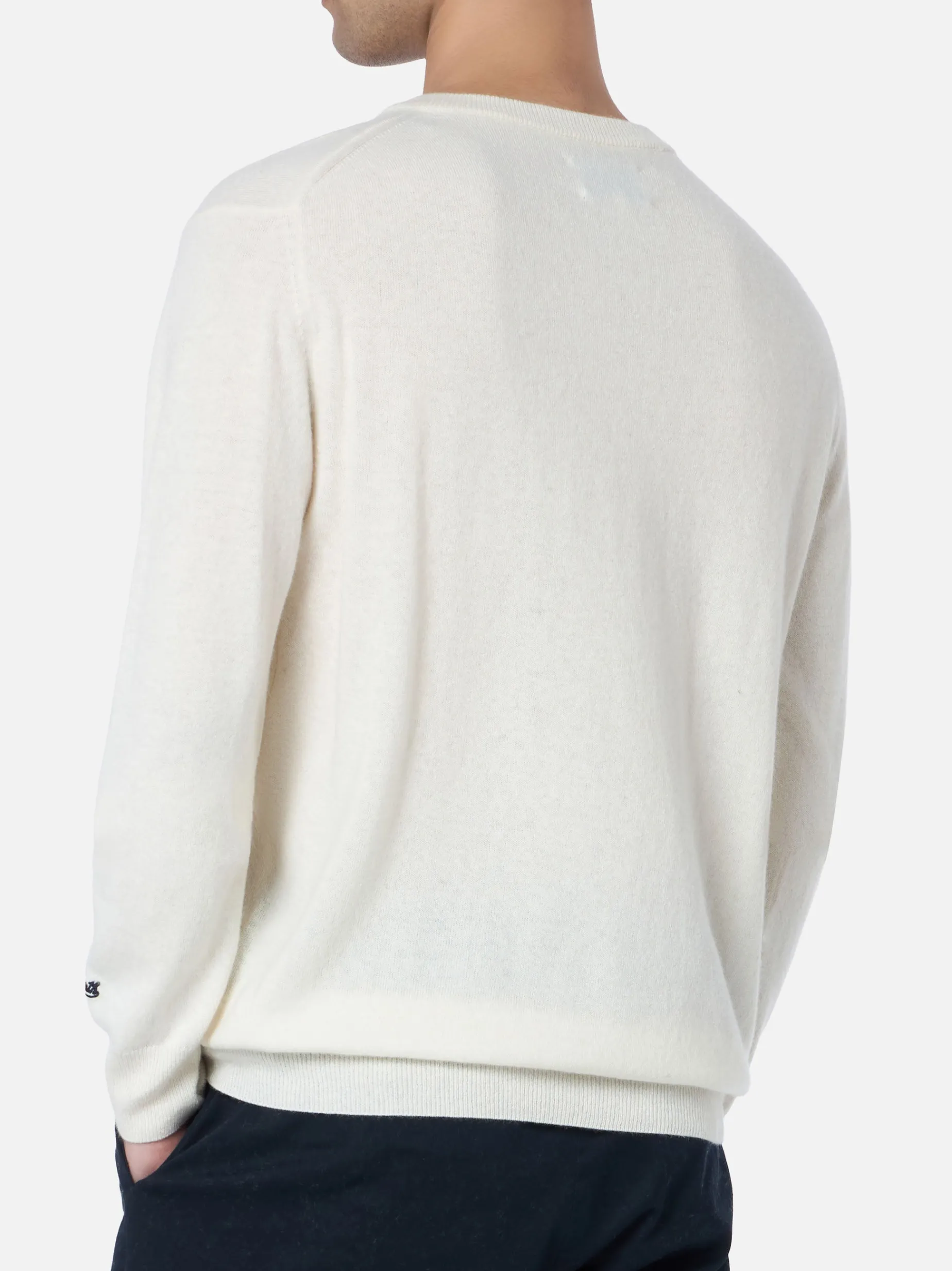 Weißer Herrenpullover Heron mit King of Après-Ski-Stickerei