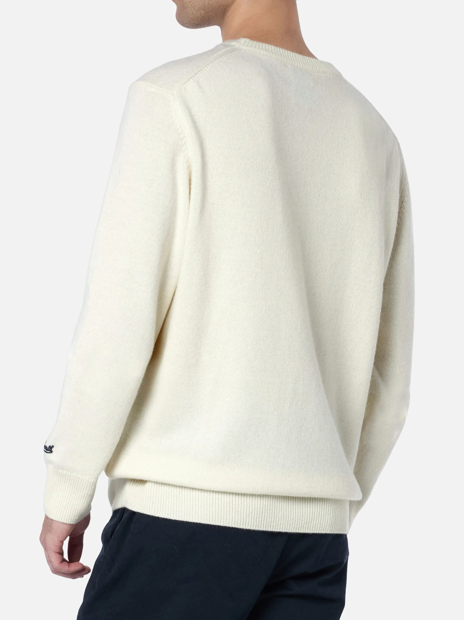 Weißer Herrenpullover Heron mit Logo-Jacquard-Print Vacanze di Natale | VACANZE DI NATALE SONDERAUSGABE